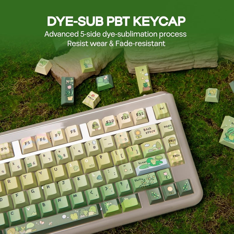 KiiBoom X Cosydiaries Rainy Froggy Day Keycap Set, 144 Keycaps, PBT Custom Keycaps for Mechanical Keyboard, Compatible with ANSI/ISO, 60%, 65%, 75%, TKL, Full-Sized Layout (Cherry Profile) - Image 5